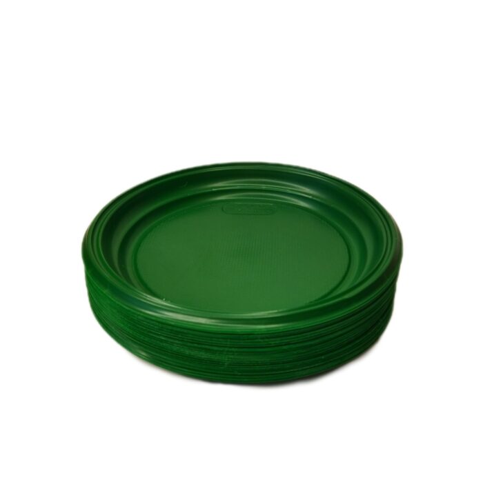 Тарелки пластиковые зеленые вес-пак